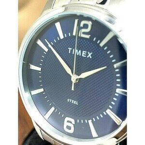 Timex Men's Watch TW2T59800 Quartz Blue Dial Silver Tone Stainless Steel 40mm